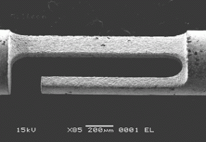 Figure 2: Micro structure manufactured by micro wire-EDM process.
